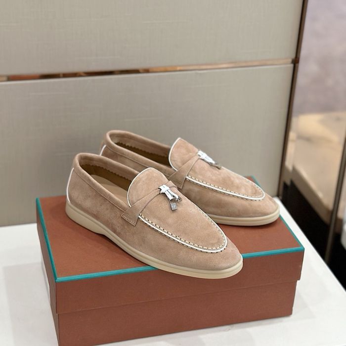 Scarpi Loro Piana Summer Walk – Suede Bej Deschis Premium