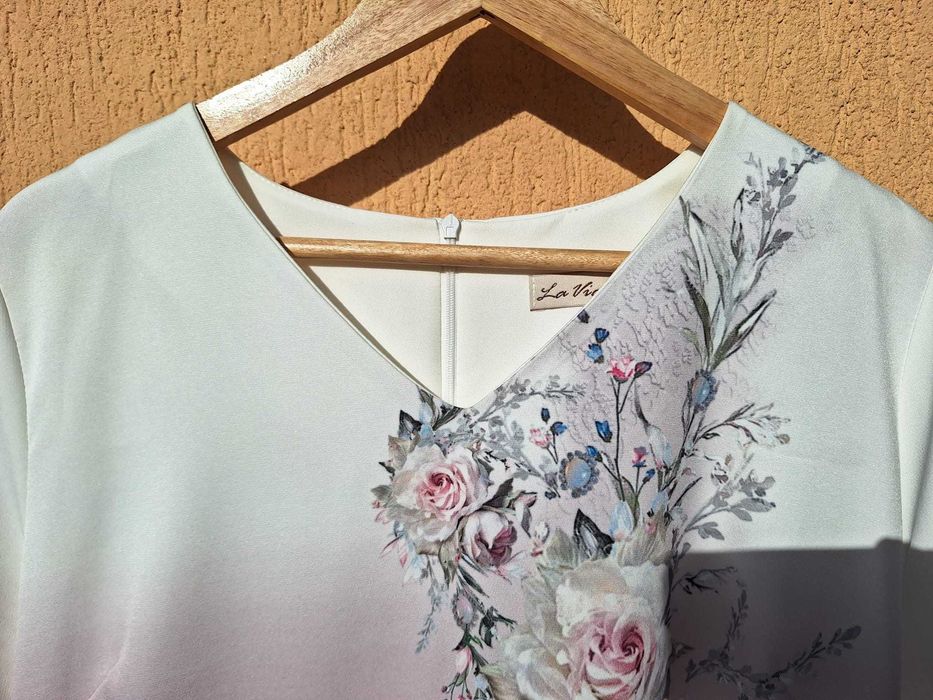 Rochie ocazie La Vian mărimea 44 - Imprimeu Floral & Degrade