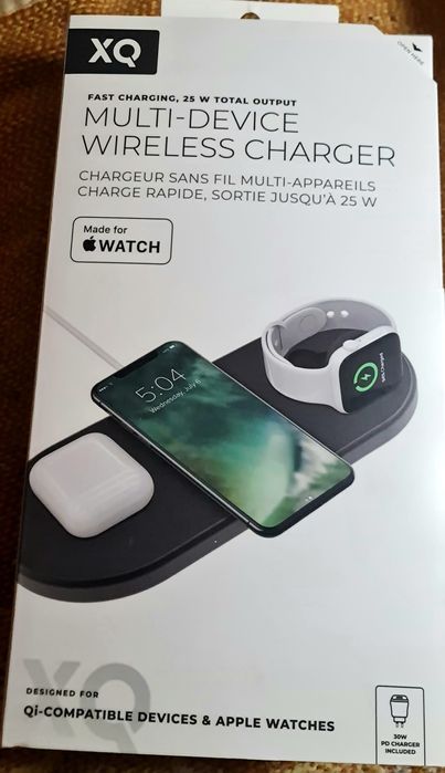 Безжично зарядно за телефон часовник и слушалки