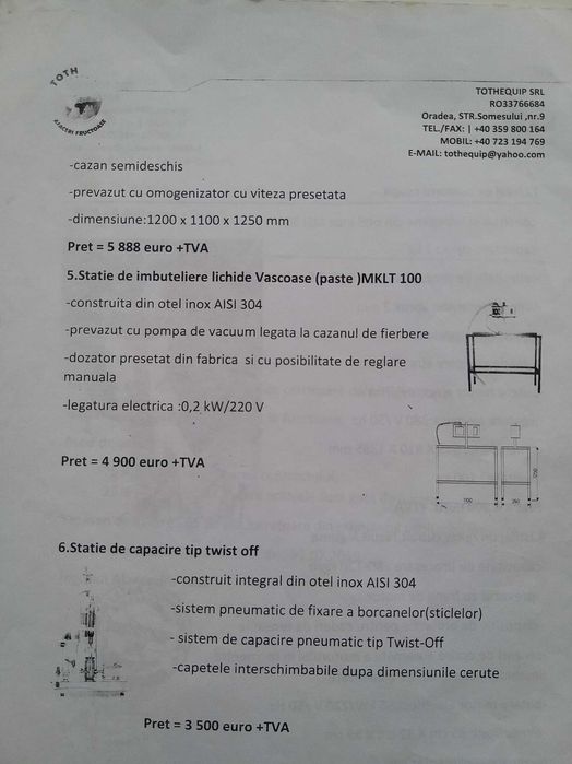 Utilaje  Procesare Legume/Fructe - Inox - Maurer/Fillogy - Ca Noi