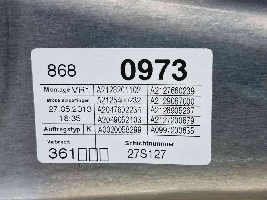 Macara electrica geam dreapta fata Mercedes Clasa E (W212) Facelift AM