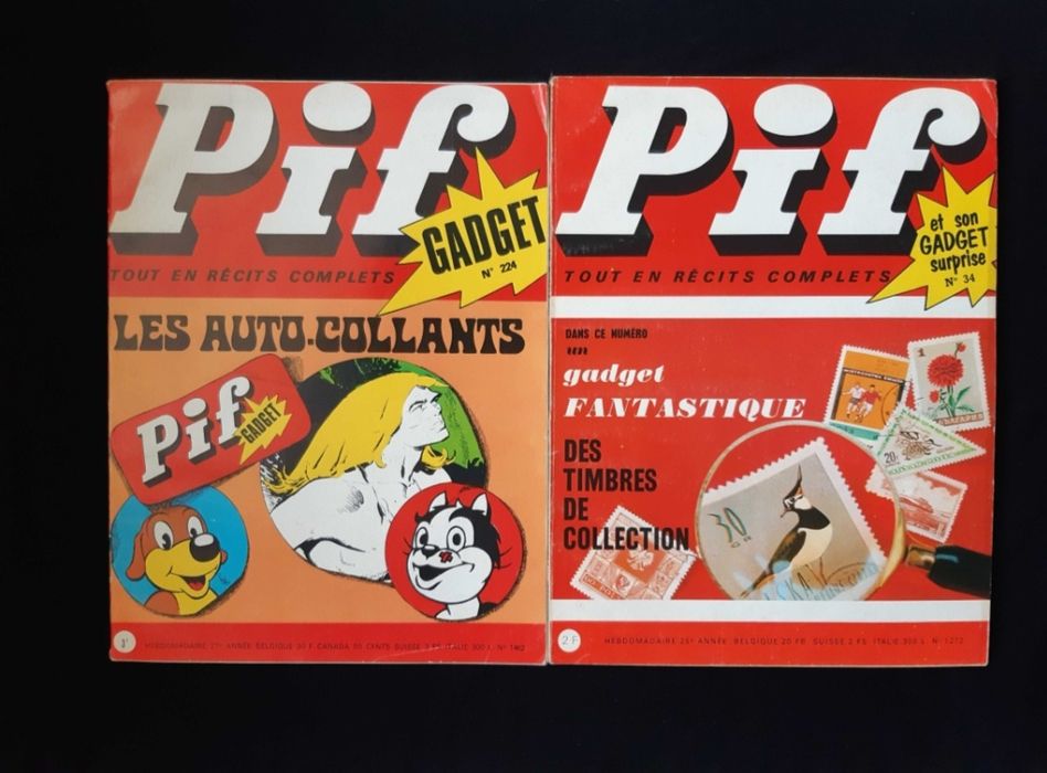 ЛОТ Стари Френски Комикси Pif Gadjet 12 Броя
