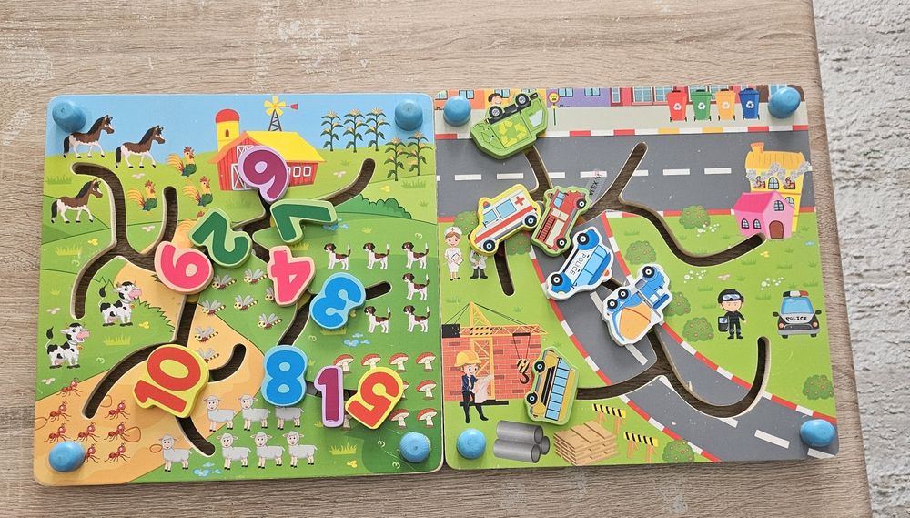 Puzzle labirint cu 2 fete