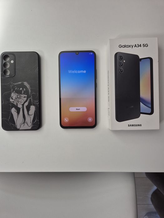 Galaxy A34 5G 128GB + 256GB SD card, utilizat in condiție foarte bună.