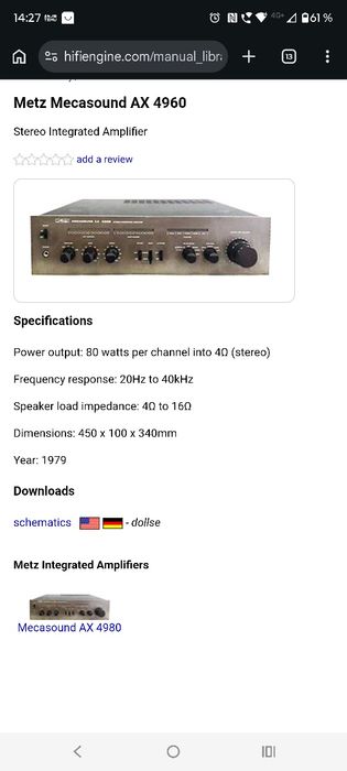 Metz mecasound ax 4960 vintage Germania