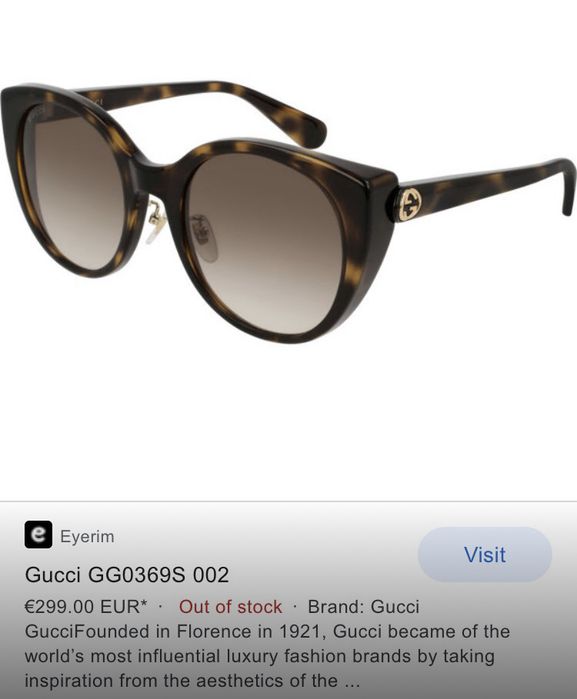 Слънчеви очила Gucci GG0369S Cat eye