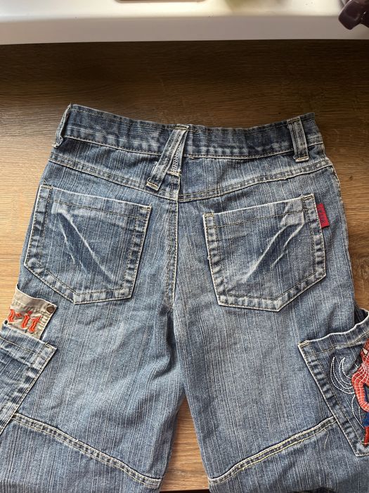 унисекс дънки три четвърти с бродерия на спайдърмен