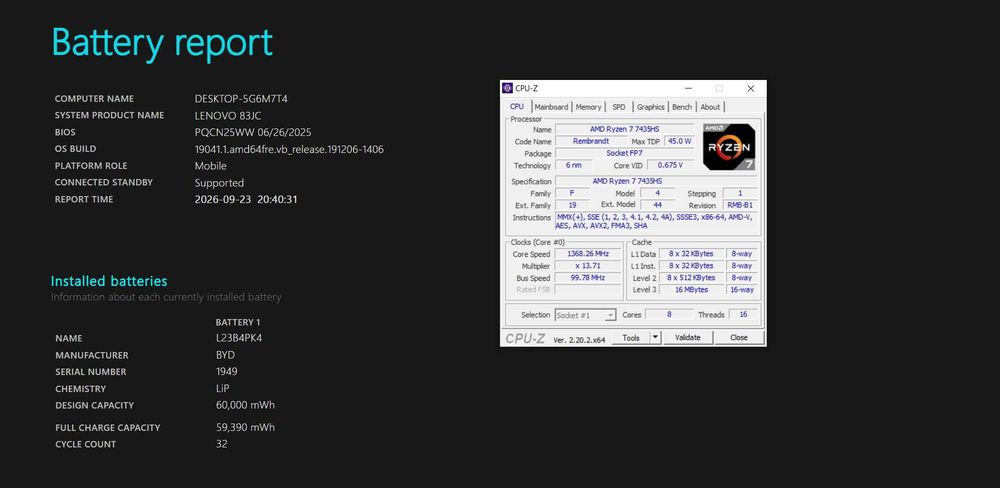 Laptop Gaming Lenovo (Ryzen 7 7435HS, 24GB RAM DDR5, RTX 4050,
