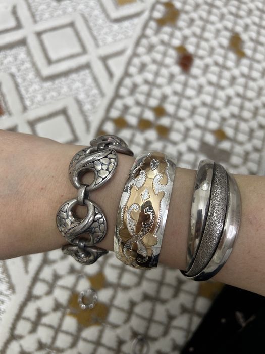 Продам серебро браслеты, серьги конго, кольцо