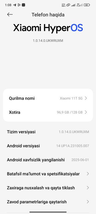 Xiaomi 11T 5g 128 ga 8+8