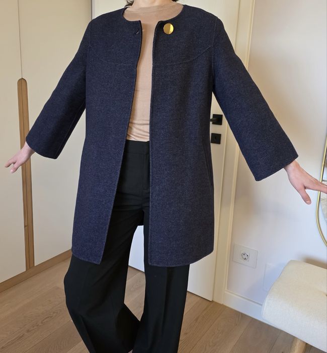 Palton Zara din stofa de lana, handmade, marime M
