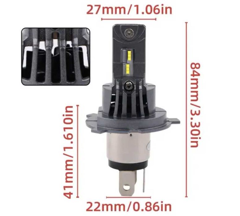 Диодни-LED крушки H4 200W с вграден вентилатор G-TECH