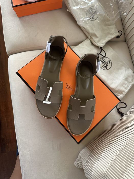Sandale hermes piele naturala