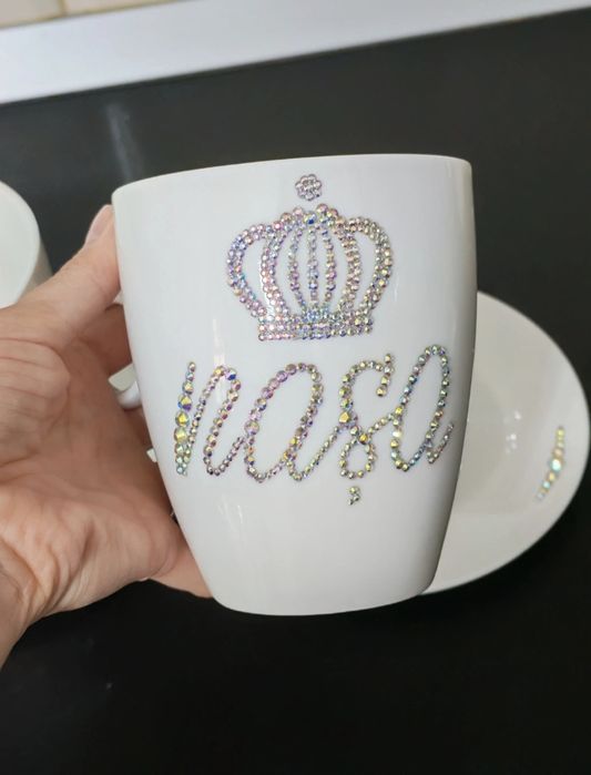Set căni personalizate cu swarovski