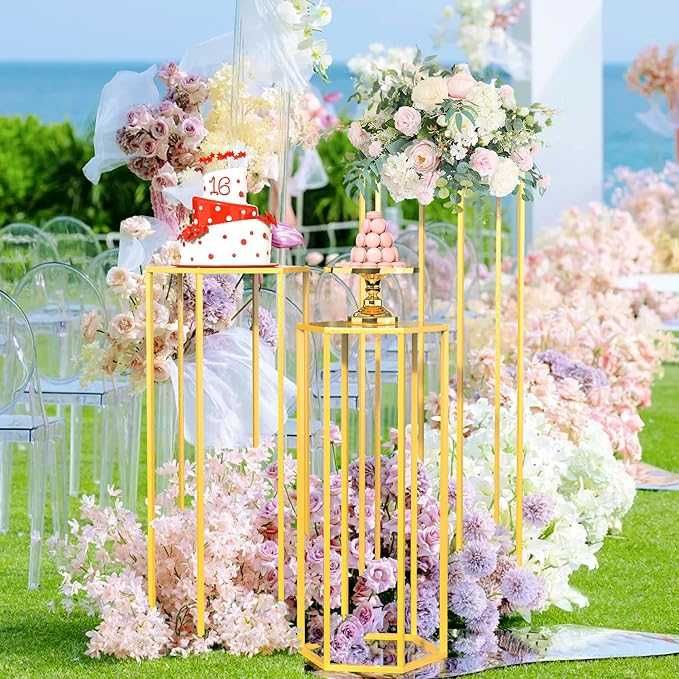 Suport cu piedestal Wokceer Auriu pentru nunti,petreceri