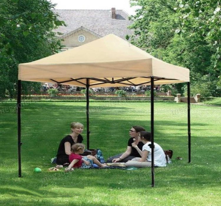 Градинска сгъваема шатра 3х3 усилена конструкция и гумирано покривало