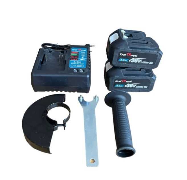 Акумулаторен ъглошлайф 36V 8,0 Ah + 2 батерии и зарядно в куфар в к-т