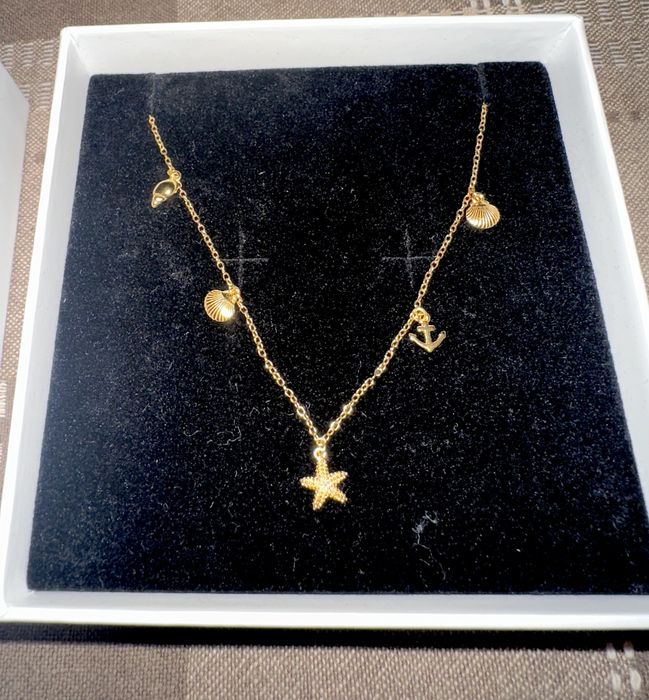 Сребърно колие с позлата 18k