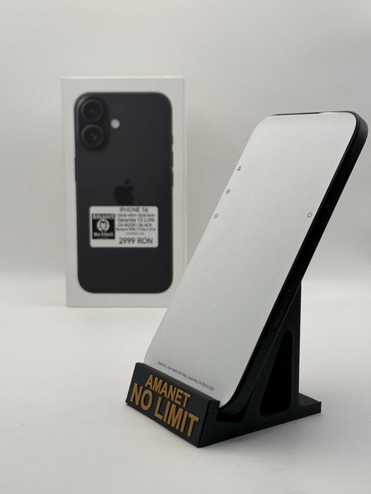iPhone 16 Black 128GB Baterie 93% Cicluri 314 Garantie 12 Luni.