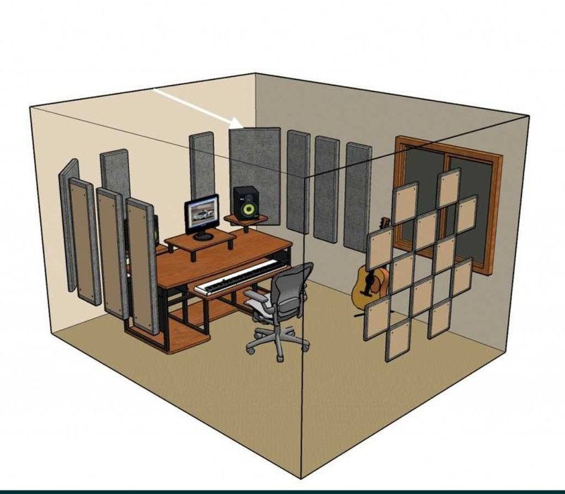 Акустический поролон, эхо ловушки, диффузоры