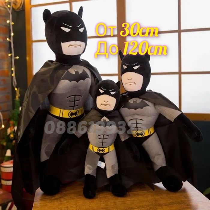 Голяма плюшена играчка Avengers 120см Спайдърмен Батман Хълк Тор и др