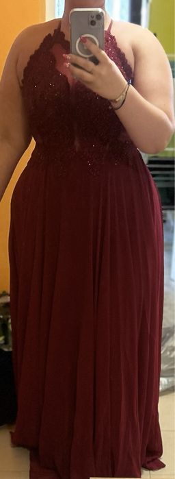 Официална червена рокля