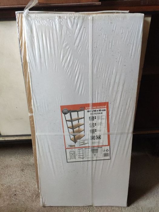 Стелаж 180х90х45 до 500кг - 2 броя нови