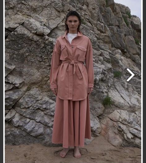 Джинсовая юбка розовая