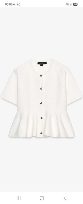Zara трикотажна жилетка с пеплум Л-ХЛ размер