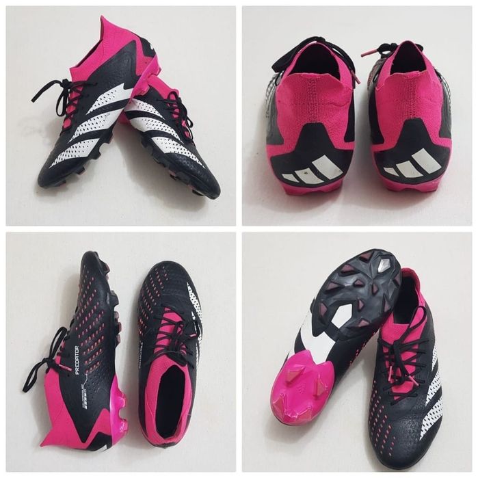 Ghete fotbal Adidas Predator Accuracy.1 Low Fg negru roz, crampoane Nr. 43
