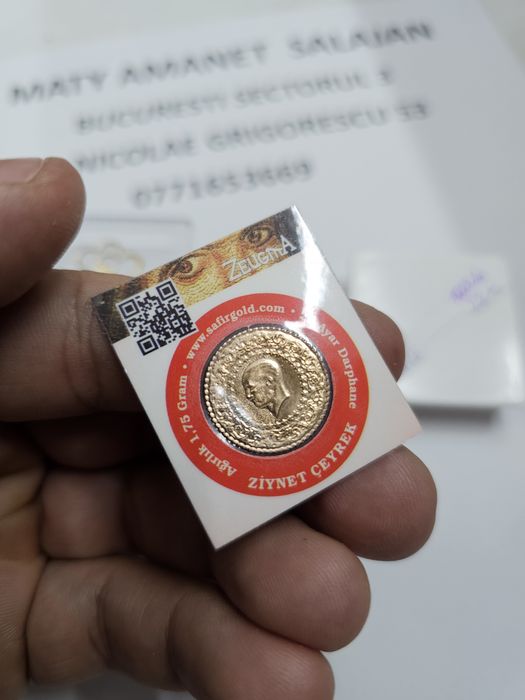 Vand moneda din aur 22 k 1.75 g cod 819