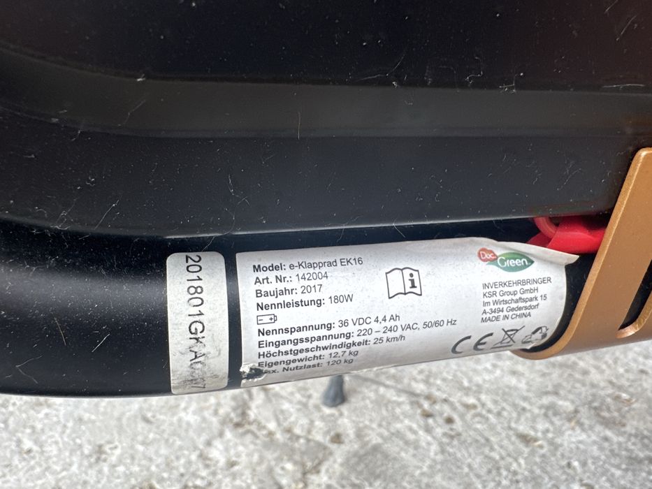 Vand bicileta electrica doc green ek16