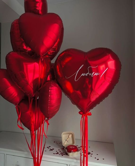 Гелиевые шары, сердца