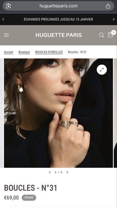 18-карата позлатени обециHuguette Paris – Boucles - N°31