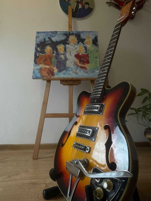 Chitara japoneza 1960-1970 MIJ restaurata, conditie perfecta (TEISCO/SILVERTONE)
