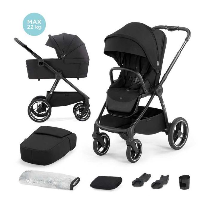 НОВА бебешка количка 2в1 Kinderkraft NEA MIDNIGHT BLACK