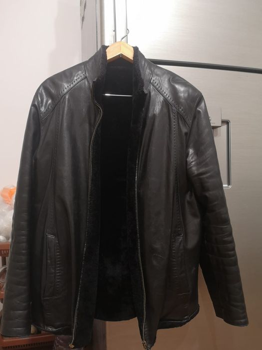 Куртка кожаная с мехом