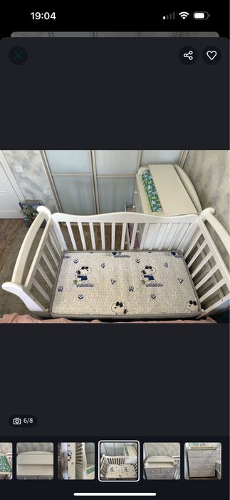 Манеж с комодом цвет белый