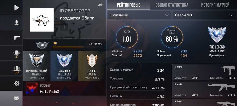 Аккаунт Standoff 2 65.000