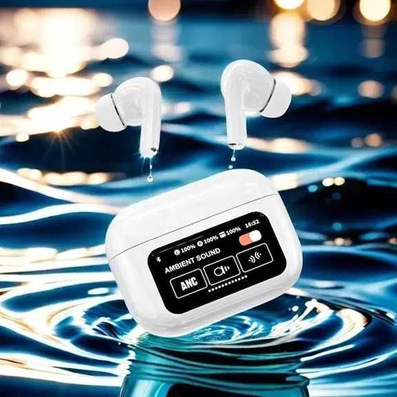 Безжични блутут слушалки, pods TWS, спортни, микрофон, ANC, ENC, бели