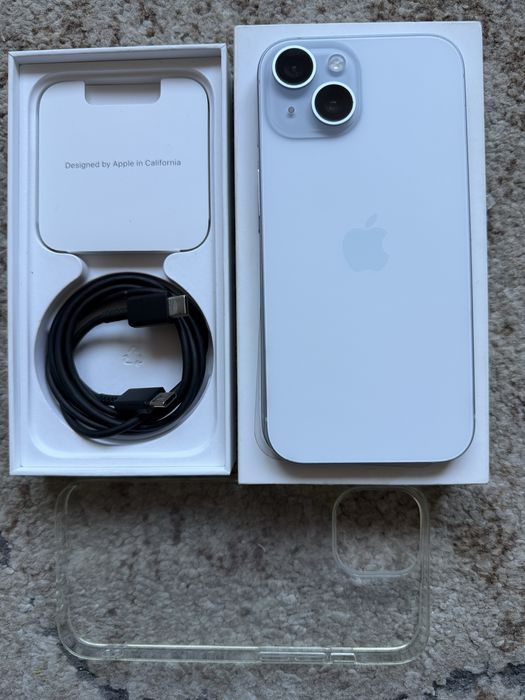 iPhone 15 Blue, full box, impecabil
