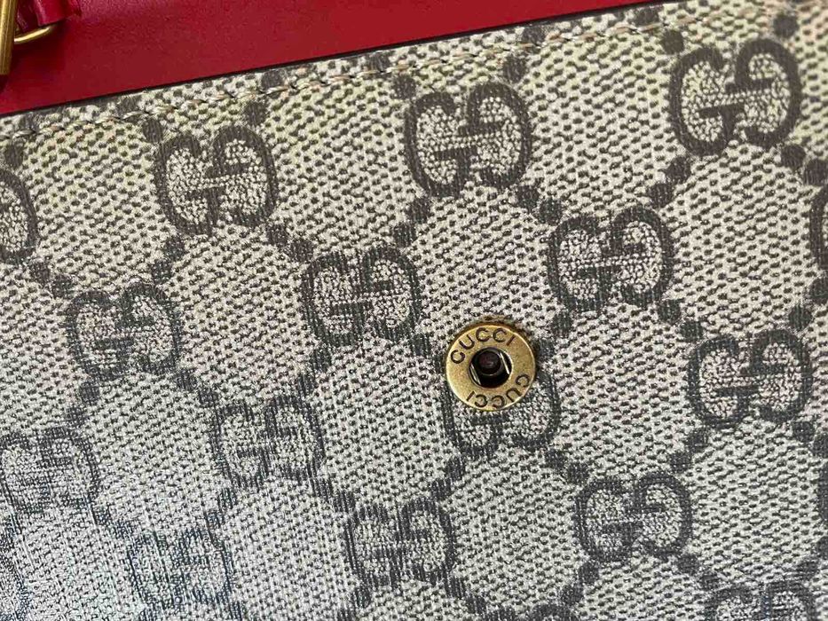 GUCCI Дамска мини Canvas чантичка Гучи Supreme с Черешки Автентична