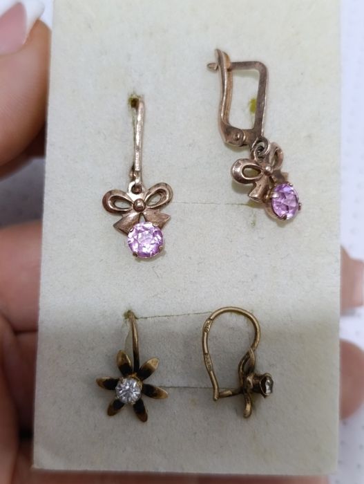 Советские  подростковые серебряные серьги.