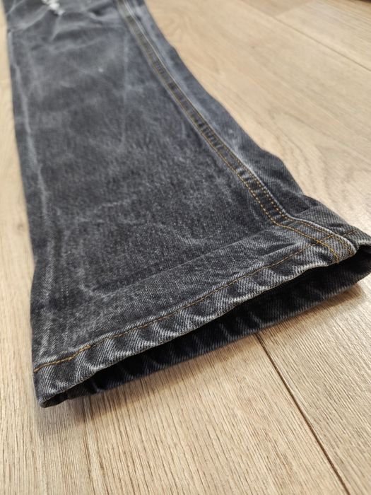 Blugi Roberto Cavalli Archive – Acid Wash Distressed Denim – Grey/Blac