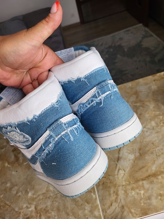 Jordan 1High og denim și piele mărimea 38