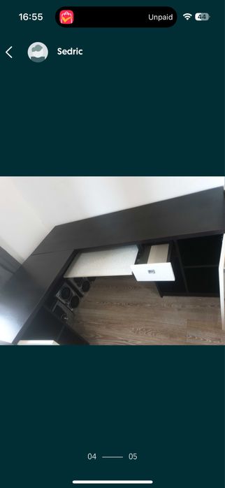 Birou blat masiv wenge cu alb