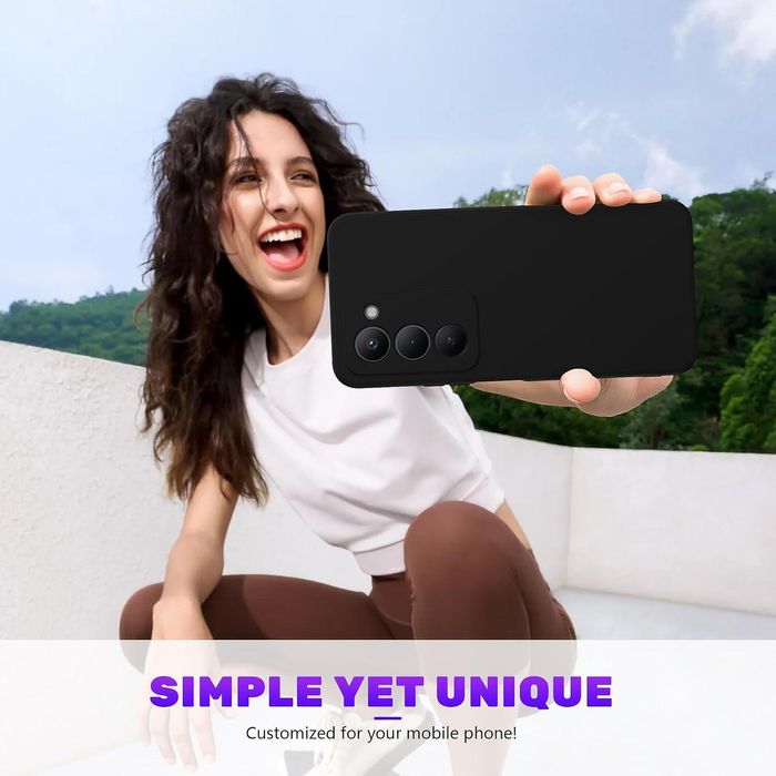 Матов силиконов кейс за xiaomi redmi 15 4g - черен