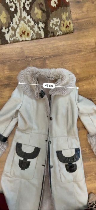 Cojoc piele de miel cu insertii de piele naturala si blana naturala