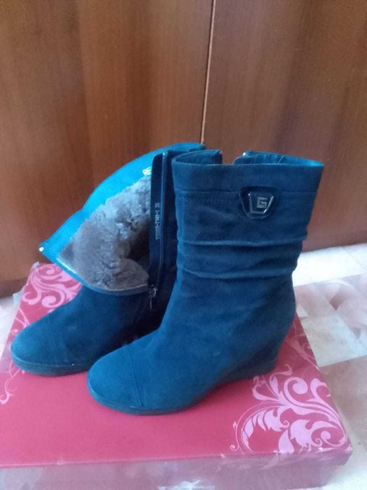 Зимние сапоги замша 36р.