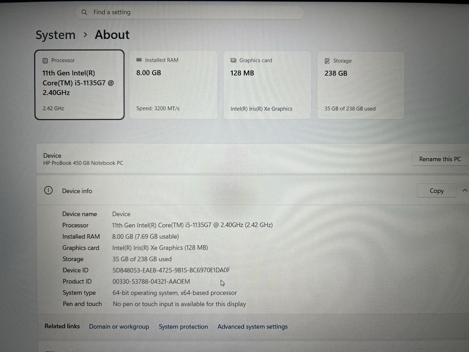 Laptop HP ProBook 450 G8 si geanta laptop HP
